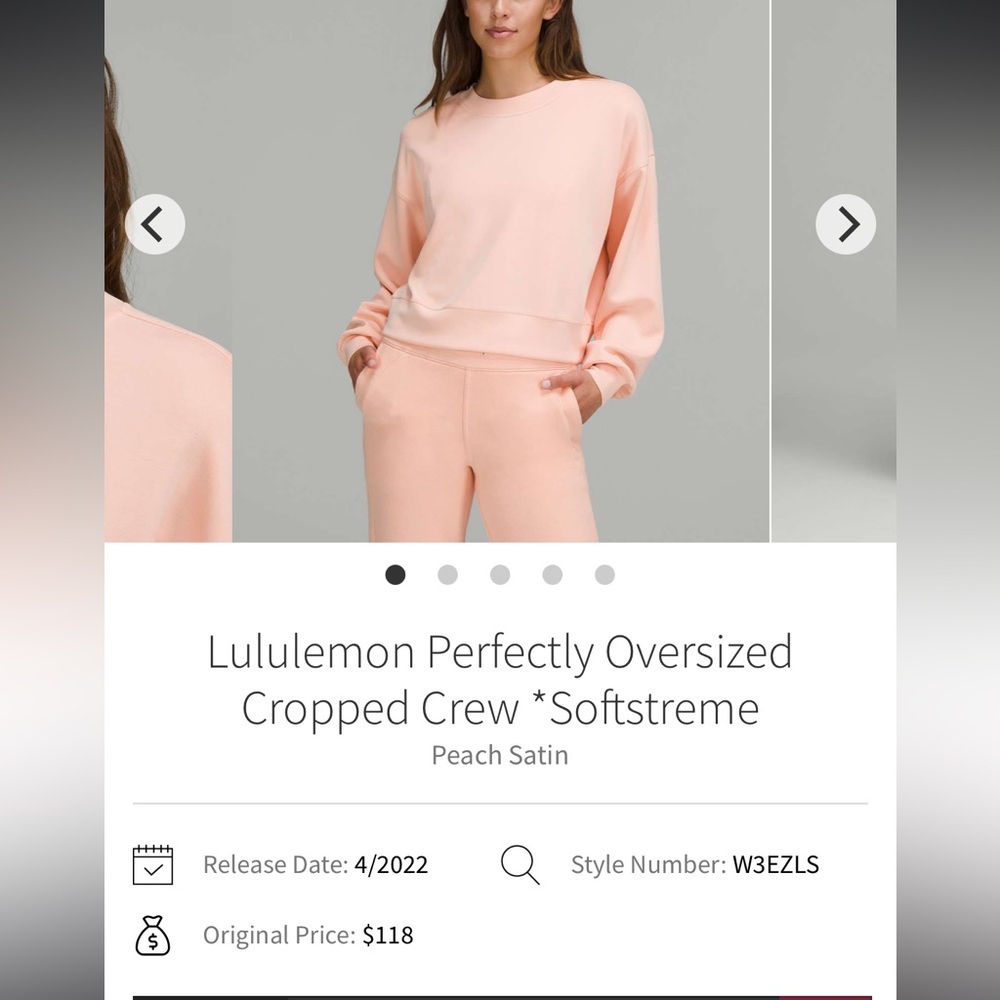 Lululemon Perfectly Oversized Cropped Crew *Softstreme - Picture 9 of 9